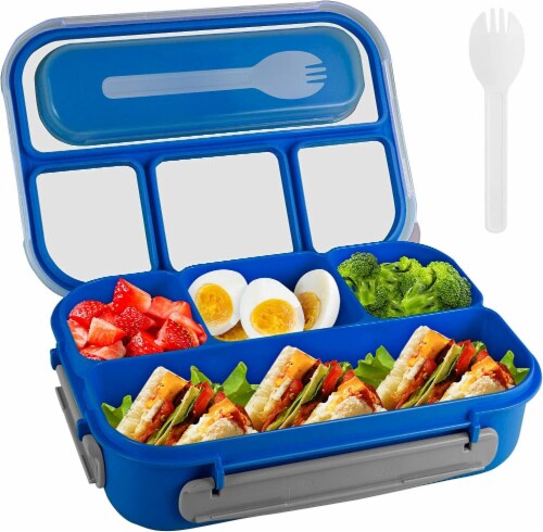 Kitcheniva Bento Lunch Box With 4 Compartment Blue, 1 Pack - Baker's