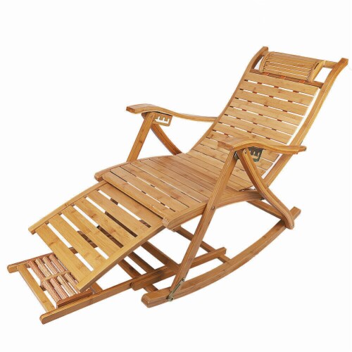 Kitcheniva Heavy Duty Adjustable Bamboo Rocking Chair 1 Pcs City Market