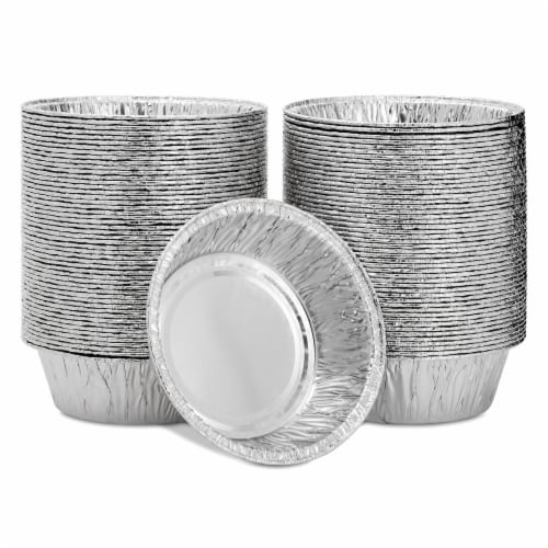 Kitcheniva Disposable Aluminum Pie Pans 5" 100 Packs Perspective: front