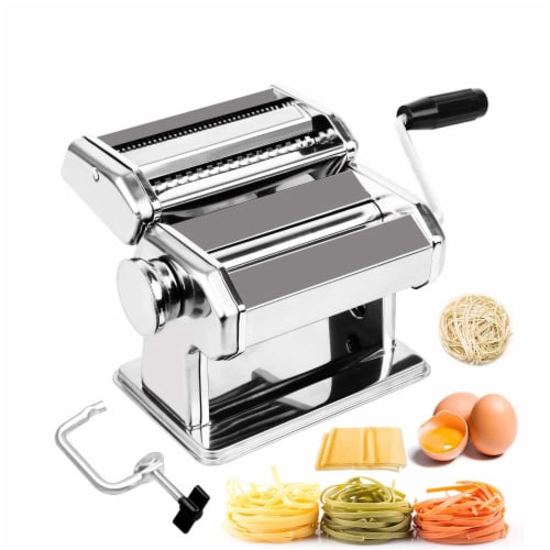 Stainless Steel Manual Roller Pasta Maker Machine Adjustable Thickness  Settings