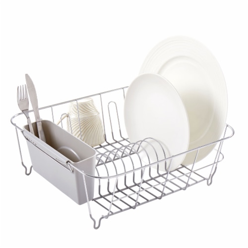 Sweet Home Collection Chrome Plated Steel Dish Drainer - Silver