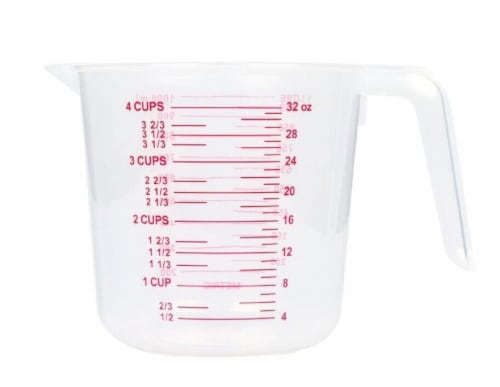 Kitcheniva Large Capacity Clear Plastic Measuring Cups Set of 4 Perspective: front