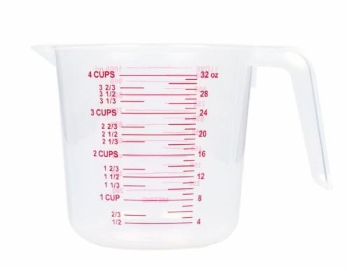 Plastic Measuring Cups Set, 1 2 4 Cup Capacity with Ounce