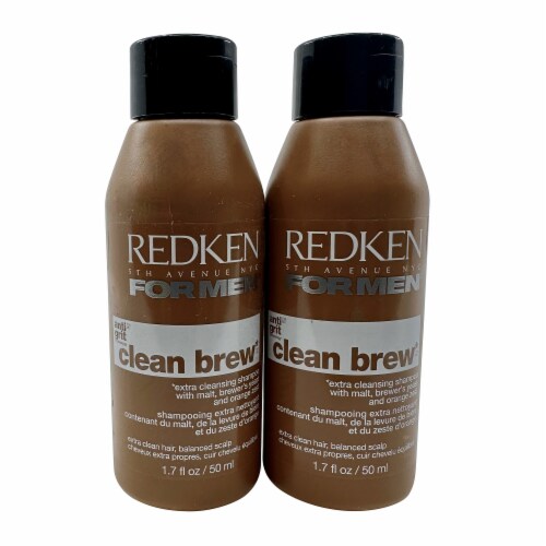Redken for Men Clean Brew Extra Cleansing Shampoo 1.7 OZ Set of 2 Perspective: front