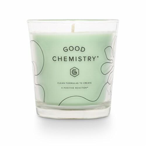 Good Chemistry® Eucalyptus + Bliss Glass Candle Perspective: front