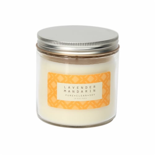 Pure.Clean.Soy Lavender Mandarin Jar Candle - Ivory Perspective: front