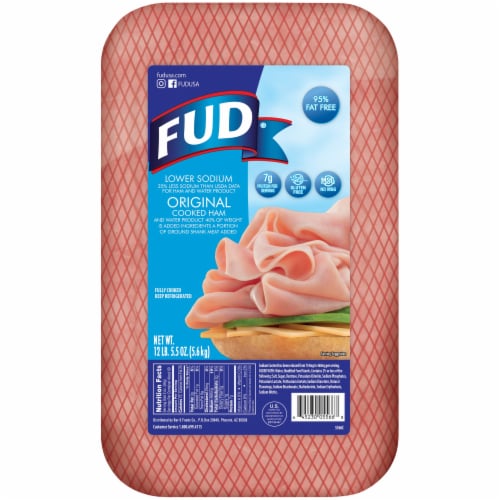 FUD Lower Sodium Original Cooked Ham Fresh Sliced Deli Meat, 12.34 lb