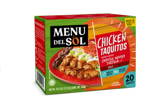 Menu Del Sol Chicken Chipotle Taquitos Perspective: front