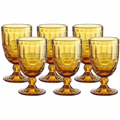 WholeHouseware Amber Glassware Set of 68.7oz Goblets with Stem, 6 Count  (Pack of 1) - Fred Meyer