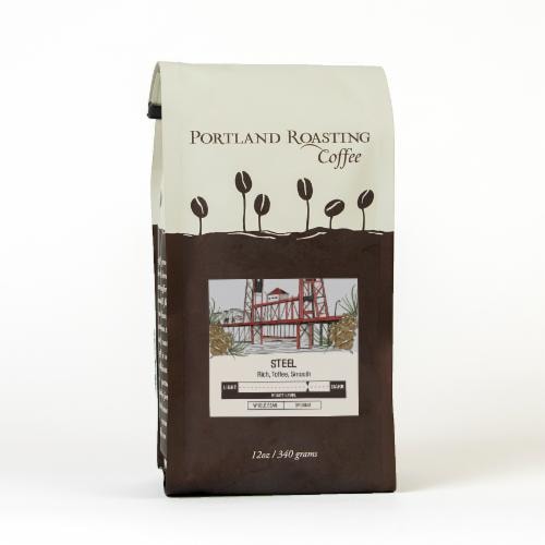 Portland Coffee Roasters Steel Dark Roast Ground Coffee Perspective: front