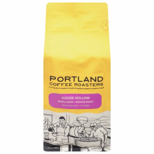 Portland Coffee Roasters Goose Hollow Medium Roast Whole Bean Coffee Perspective: front