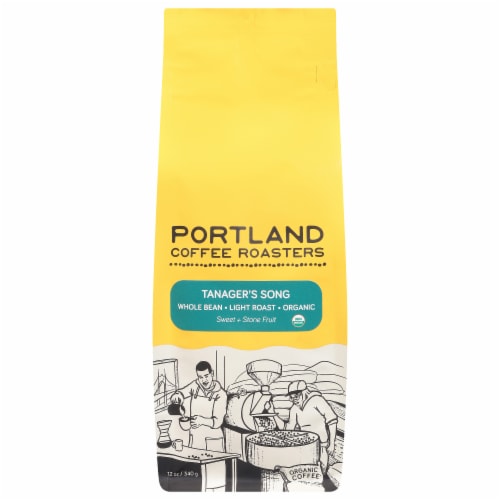 Portland Coffee Roasters Tanager's Song Light Roast Organic Whole Bean Coffee Perspective: front
