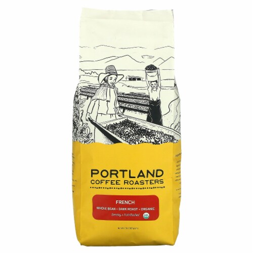 Portland Coffee Roasters French Roast Dark Roast Whole Bean Coffee Perspective: front