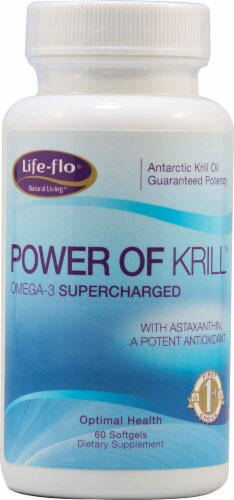 Life-Flo Power of KRILL™ Antarctic Krill Oil Softgels Perspective: front
