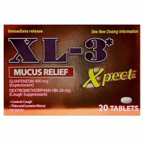XL-3 Xpect Mucus Relief Immediate Release Tablets Perspective: front