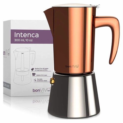 bonVIVO Intenca All Range Stovetop Espresso Italian Coffee Maker, 10 Oz,  Copper, 1 Piece - Kroger