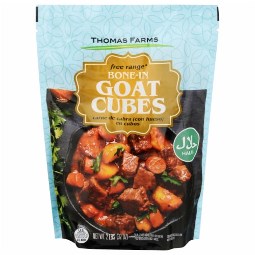 Thomas Farms Free Range Bone-in Goat Cubes Perspective: front
