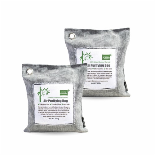 Grand Fusion Bamboo Charcoal Air Purifying Bag 2 Pack Perspective: front