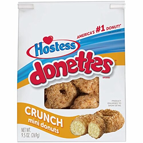 Hostess Donettes Mini Donuts, Crunch, 9.5 Ounce (Pack of 6) Perspective: front