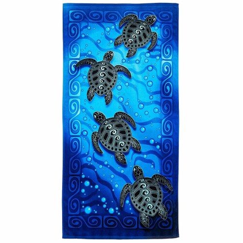 Dawhud Direct Tribal Sea Turtles Beach Towel, Women, Girls, Kids, Men, 30 x60 Perspective: front