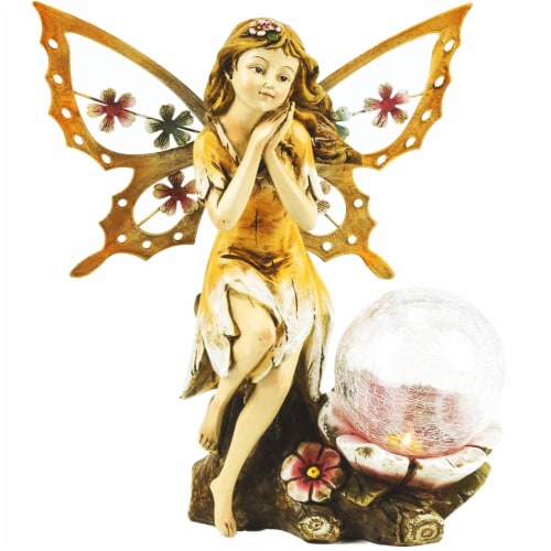Dawhud Direct Fairy Angel Butterfly Wings Crystal Globe Solar Light 6 x 9 inches City Market