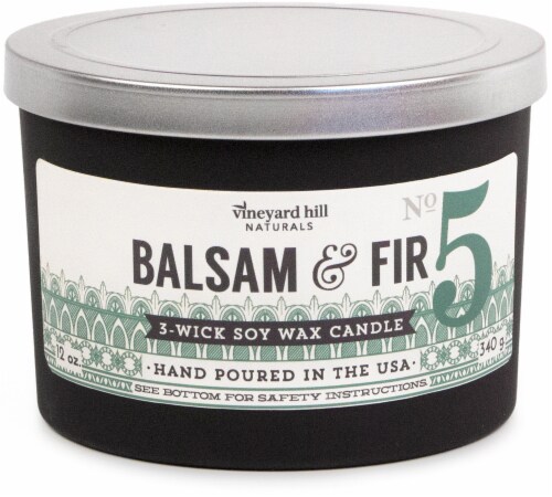 Vineyard Hill Naturals 3-Wick Vetiver and Cardamom Soy Jar Candle - Black Perspective: front