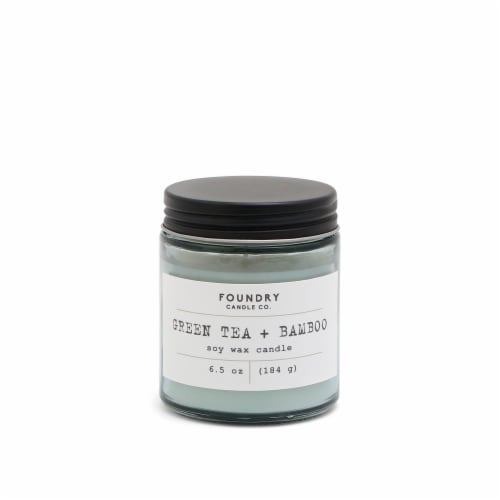 Foundry Candle Co. Green Tea + Bamboo Soy Wax Candle Perspective: front