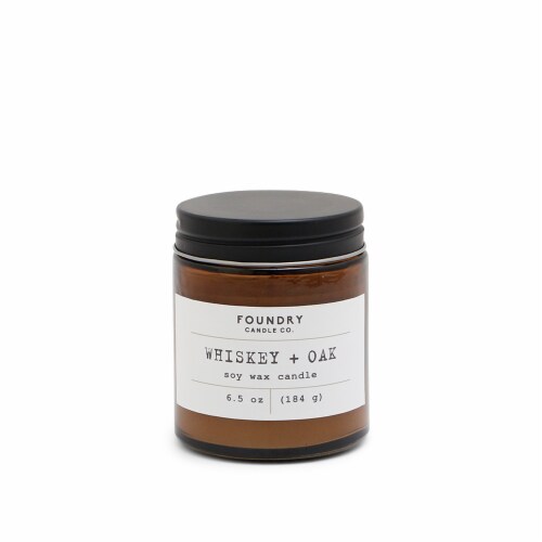 Foundry Candle Co. Whiskey + Oak Soy Wax Candle - Brown Perspective: front