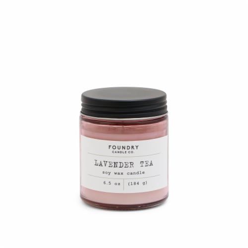 Foundry Candle Co. Scented Candle Lavender Tea Soy Wax Candle - Light Pink Perspective: front