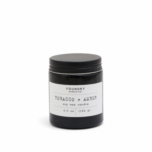 Foundry Candle Co. Tobacco + Amber Soy Wax Candle - Black Perspective: front