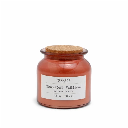 Foundry Candle Co. Rosewood Vanilla Soy Wax Candle - Orange Perspective: front