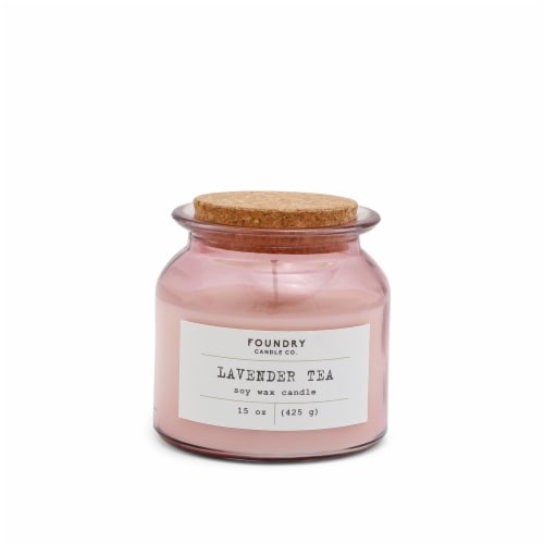 Foundry Candle Co. Lavender Tea Soy Wax Candle - Light Pink Perspective: front