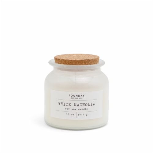 Foundry Candle Co. White Magnolia Soy Wax Candle - Cream Perspective: front