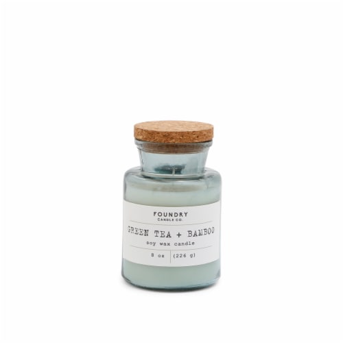 Foundry Candle Co. Scented Candle - Typewriter Green Tea + Bamboo Perspective: front