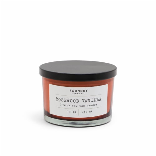 Foundry Candle Co. Scented Candle - Typewriter Rosewood Vanilla Perspective: front