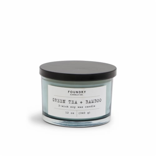 Foundry Candle Co. Scented Candle - Typewriter Green Tea + Bamboo Perspective: front
