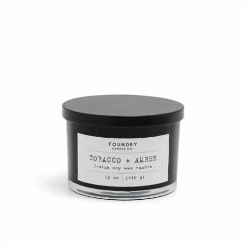 Foundry Candle Co. Scented Candle - Typewriter Tobacco + Amber Perspective: front