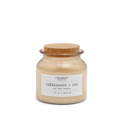 Foundry™ Candle Co. Sandalwood + Sea Soy Blend Candle Perspective: front