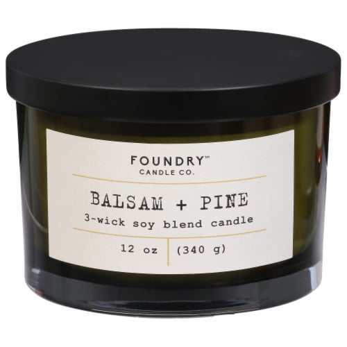Foundry Candle Co. Scented Candle - Typewriter Balsam + Pine Perspective: front