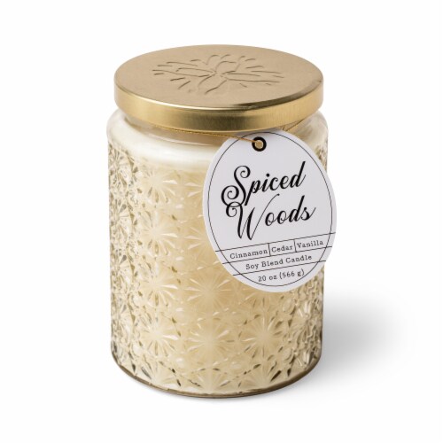 Foundry Candle Co. Spiced Woods Jar Candle - White Perspective: front