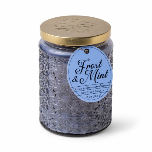 Foundry Candle Co. Frost & Mint Jar Candle - Blue Perspective: front