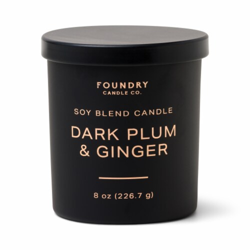 Foundry 8 oz Dark Plum & Ginger Scented Candle Perspective: front