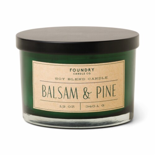 Foundry Candle Co. Balsam & Pine Soy Blend Candle Perspective: front