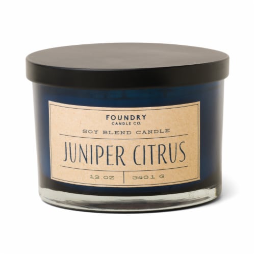 Foundry Candle Co. Juniper Citrus Soy Blend Candle Perspective: front