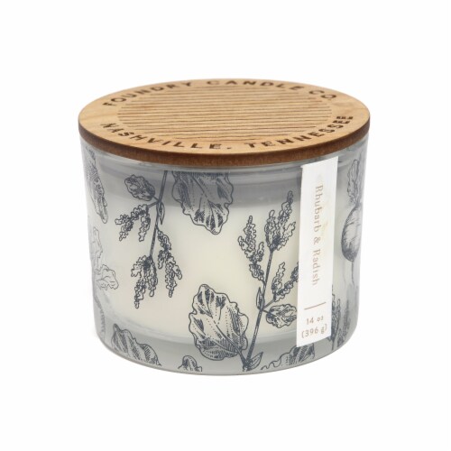 Foundry Rhubarb & Radish Candle Perspective: front