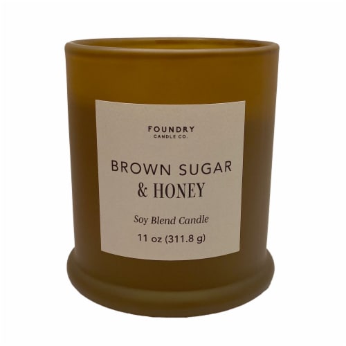 Foundry Candle Co. Soy Blend Jar Candle Brown Sugar & Honey Perspective: front