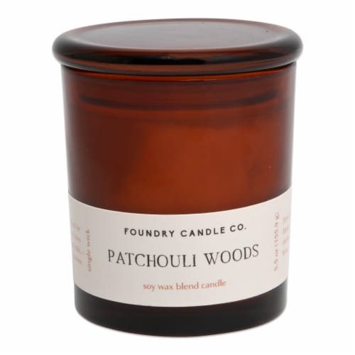 Foundry Amber Patchouli Woods Candle Perspective: front