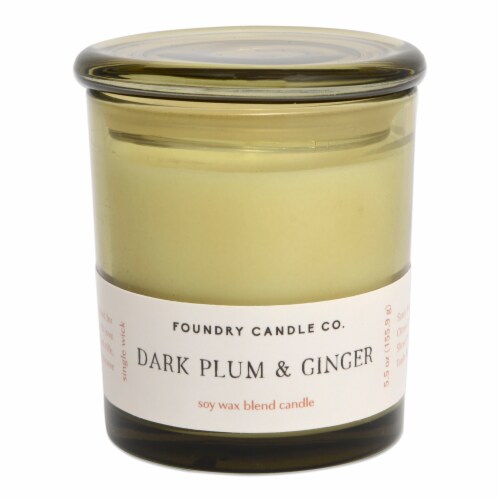 Foundry Green Dark Plum & Ginger Candle Perspective: front