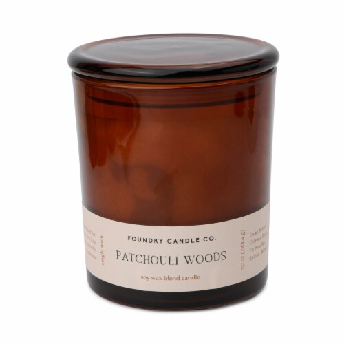 Foundry Amber Patchouli Woods Candle Perspective: front