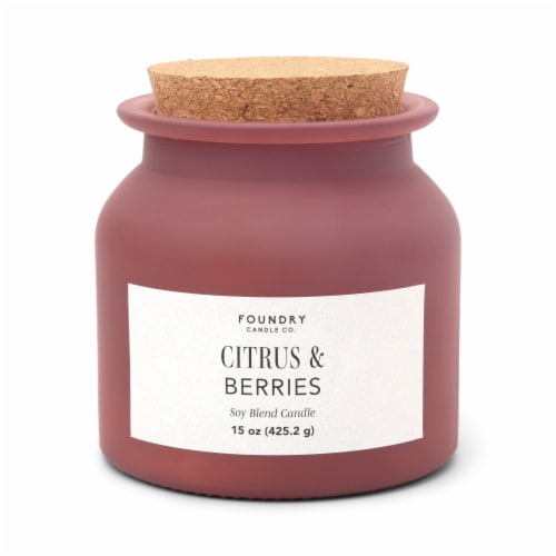 Foundry Candle Co. Jar Candle Citrus & Berries Perspective: front
